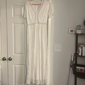 White boho dress